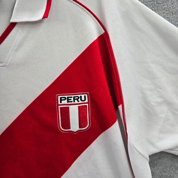 VINTAGE Peru Men Jersey Large White Logo 17 Calvo Home‎ 1986-87 Soccer - Picture 3 of 10